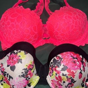 Floral and Lace Women's Bra Set